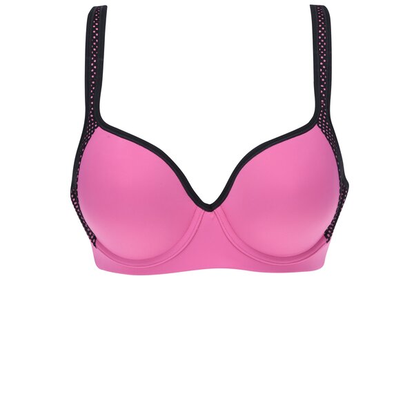 Bustier sport roz cu negru cu efect push-up Maidenform