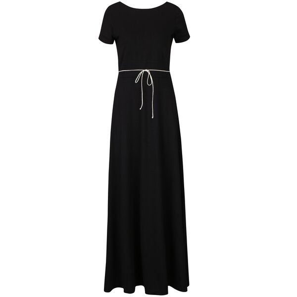 Rochie maxi neagră cu buzunare miestni