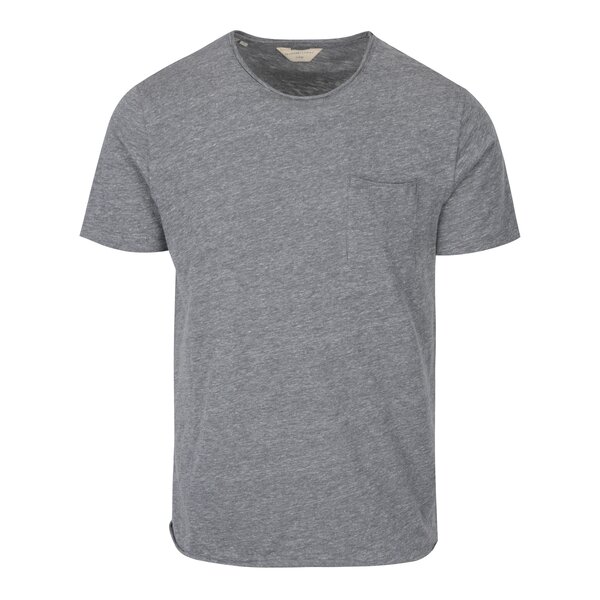 Tricou gri melanj cu buzunar - Selected Homme Gravel