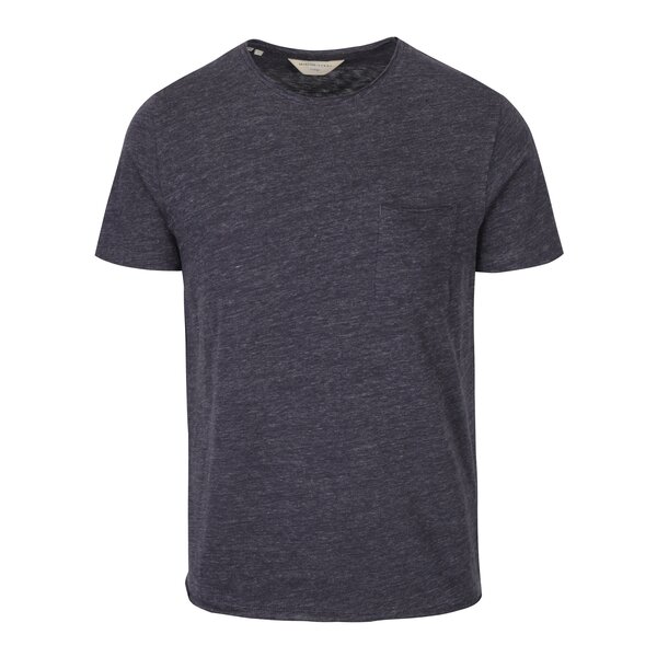 Tricou gri din bumbac cu buzunar la piept - Selected Homme Gravel