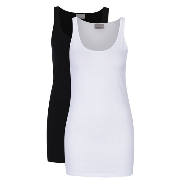Set de 2 topuri basic alb & negru pentru femei - VERO MODA Maxi