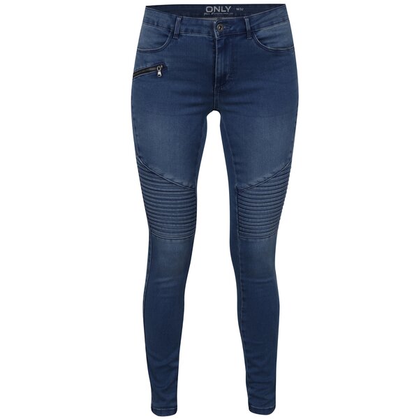 Blugi albaștri skinny cu detalii matlasate ONLY Royal