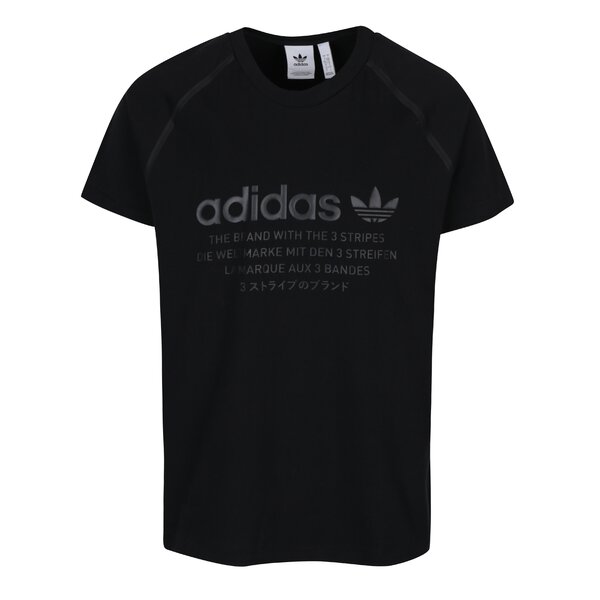 Tricou negru bărbătesc cu print adidas Originals