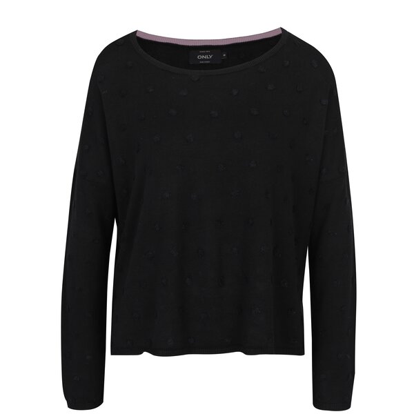 Pulover negru lejer cu picouri în relief ONLY Liv