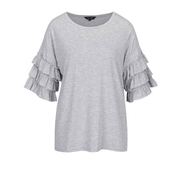 Tricou gri cu volane suprapuse Dorothy Perkins