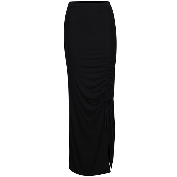 Fustă maxi dreaptă neagră cu drapaj Dorothy Perkins