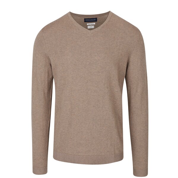 Pulover bej cu decolteu en coeur - Jack & Jones Luke