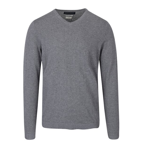 Pulover gri melanj cu decolteu en coeur - Jack & Jones Luke