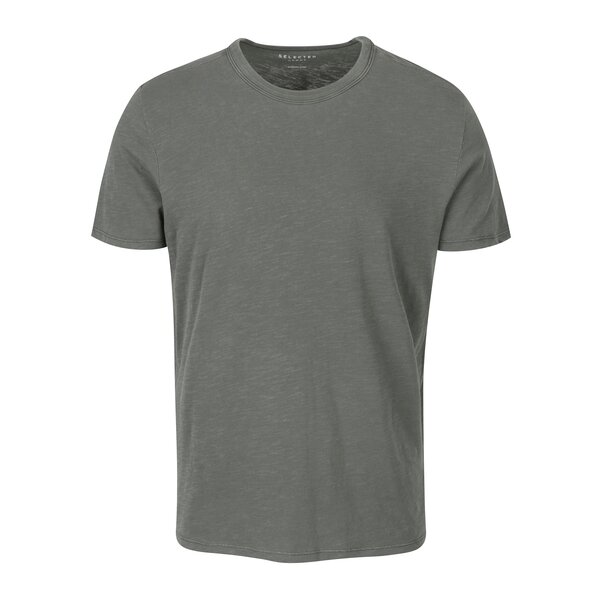 Tricou basic gri - verde - Selected Homme Ben