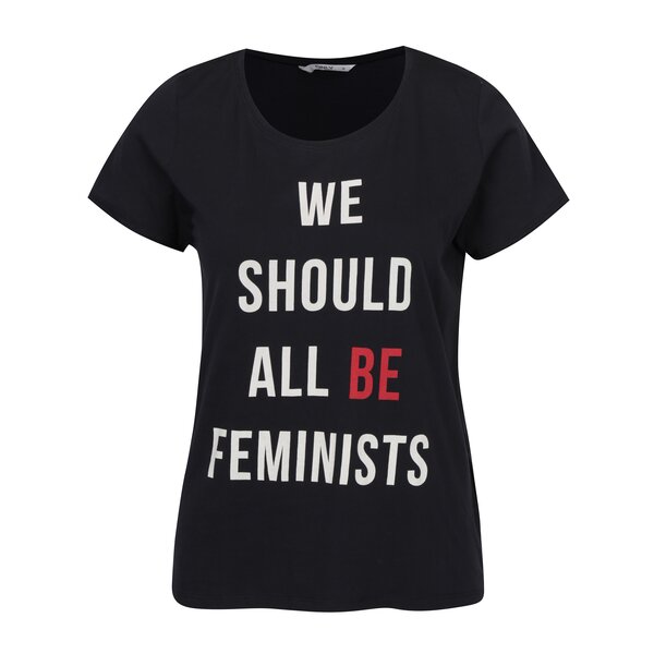 Tricou negru cu text print ONLY Happy Ella