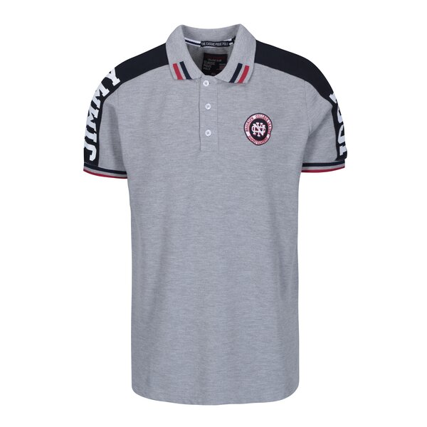 Tricou polo bărbătesc gri melanj - Jimmy Sanders