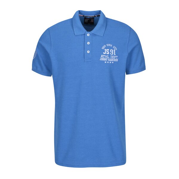 Tricou polo albastru cu broderie pentru bărbați - Jimmy Sanders