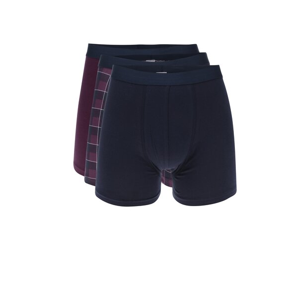 Set de trei boxeri multicolori în nuanțe de roșu și albastru M&Co