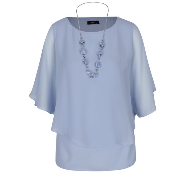 Bluză bleu cu mâneci tip liliac - M&Co