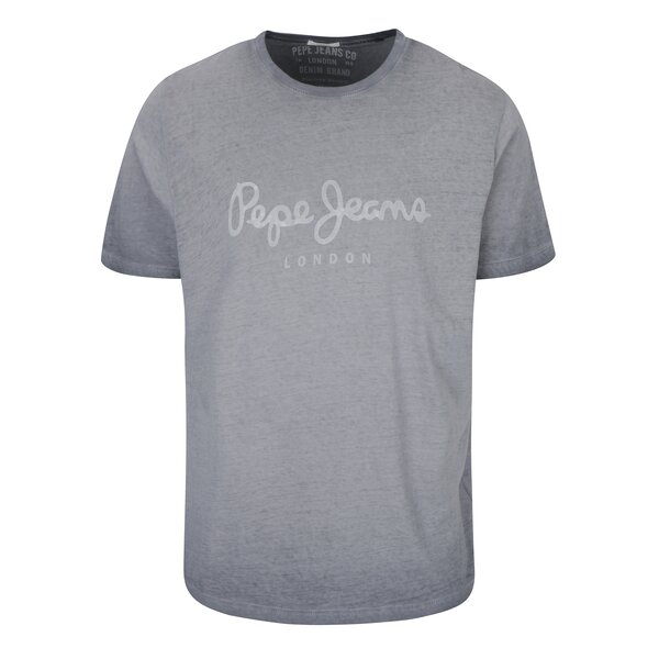 Tricou gri cu logo print și aspect prespălat Pepe Jeans West Sir II