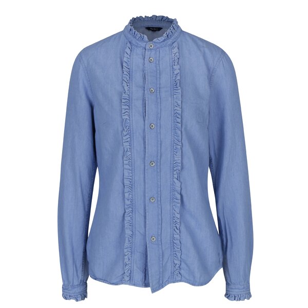 Camasa albastru deschis cu volane Pepe Jeans Frilly
