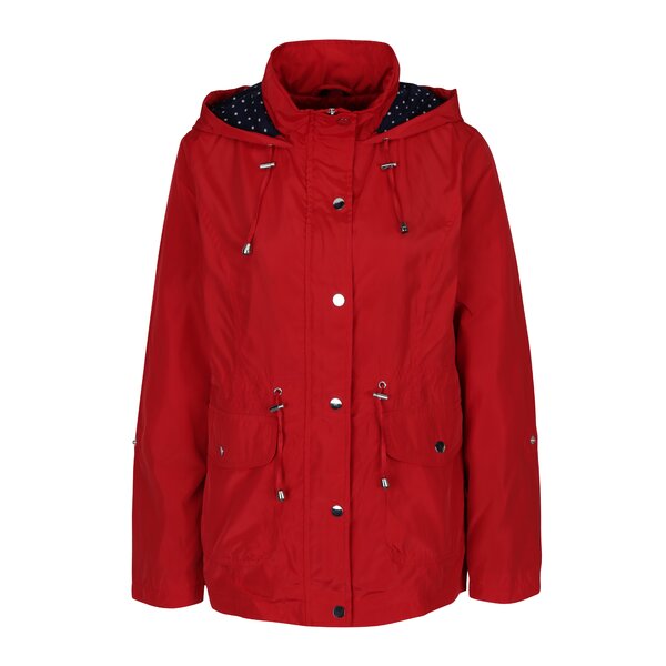 Parka impermeabilă roșie cu glugă pentru femei - M&Co