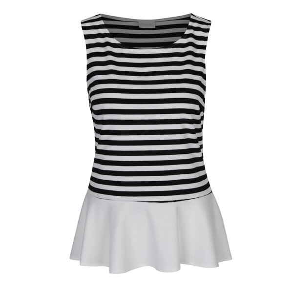 Top negru & crem cu dungi VILA Tinny