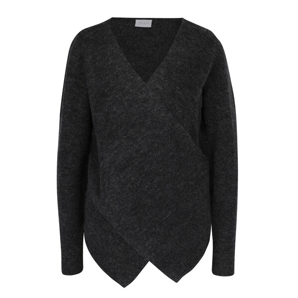 Pulover gri închis cu adaos de mohair VILA Cant