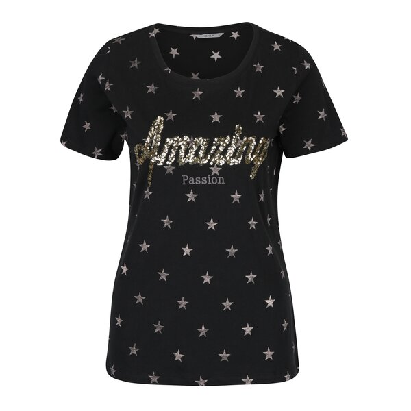 Tricou negru cu paiete decorative - ONLY Star
