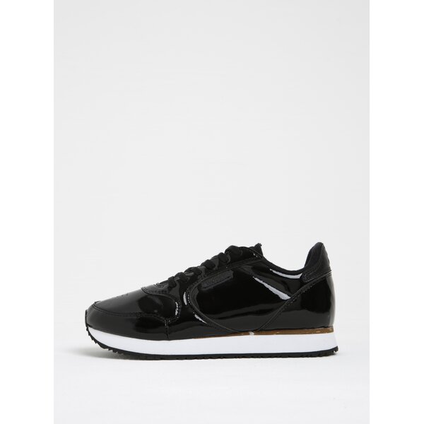 Pantofi negri sport glossy pentru femei - Woden Ydun II