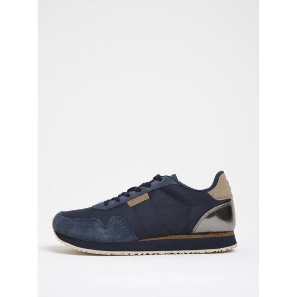 Pantofi sport bleumarin cu detalii din piele pentru femei - Woden Nora II
