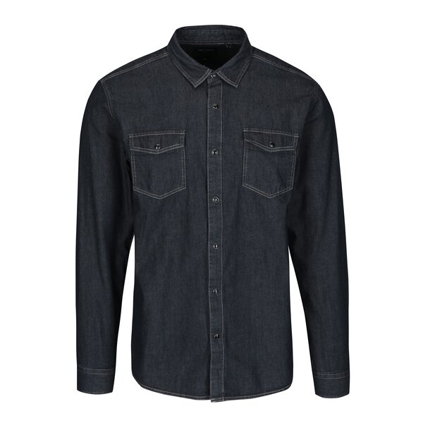 Cămașă bleumarin din denim ONLY & SONS Taylor