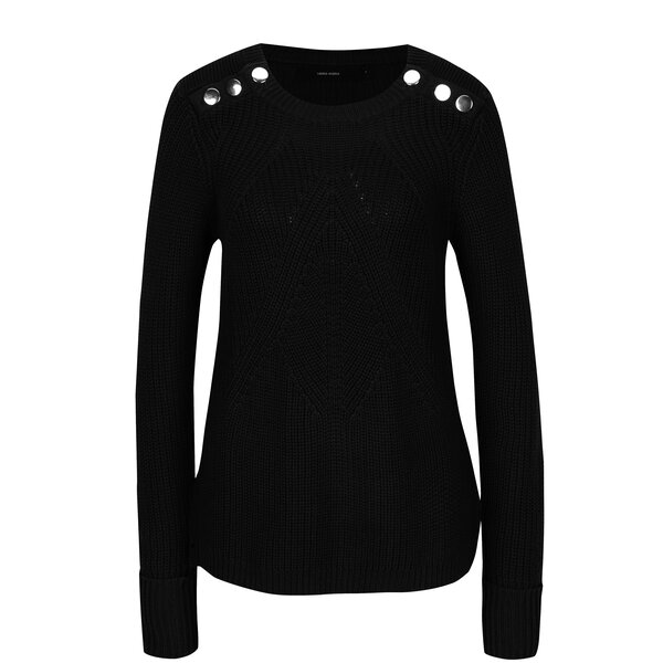 Pulover negru cu nasturi metalici VERO MODA Signe