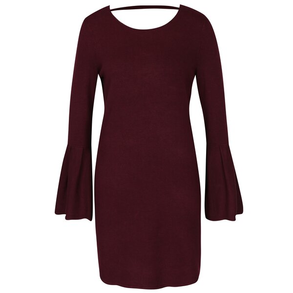 Rochie roșu bordo cu mâneci clopot VERO MODA Biggs