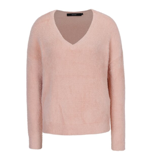 Pulover roz cu decolteu en coeur VERO MODA Moraga