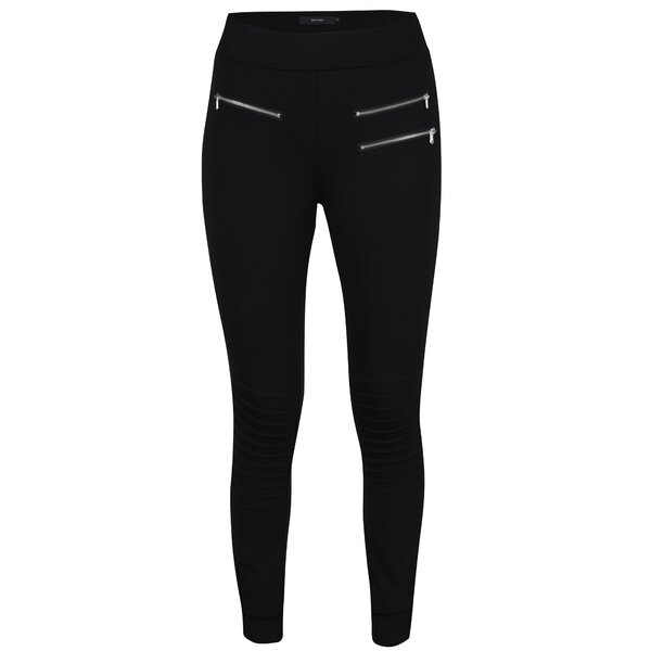 Colanți negri cu fermoare decorative VERO MODA Storm