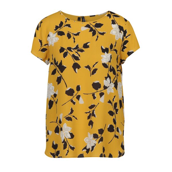 Bluză galbenă cu print floral VERO MODA Alissa