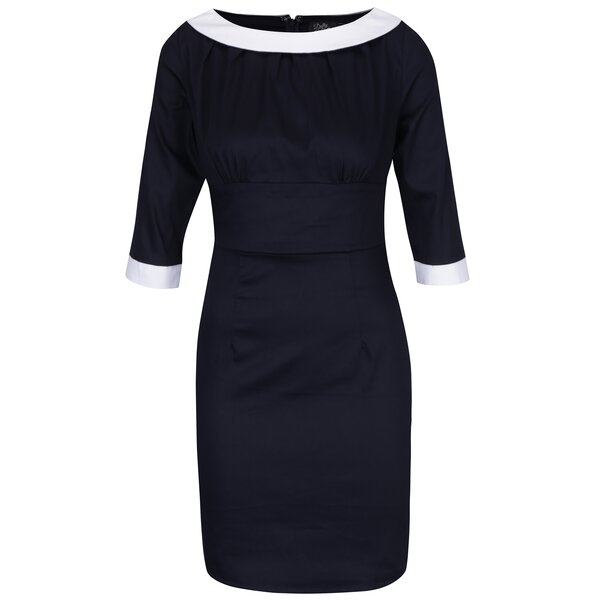 Rochie tubulară bleumarin cu decolteu bărcuță - Dolly & Dotty Prudence