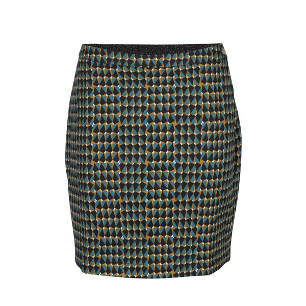 Fustă neagră cu imprimeu geometric Blutsgeschwister