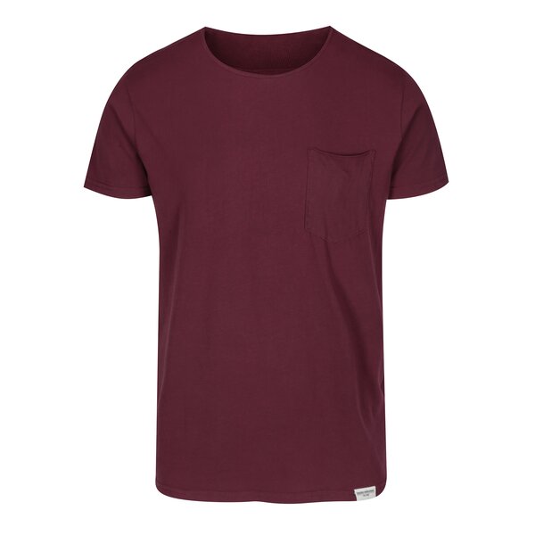 Tricou bărbătesc bordo cu buzunar - Shine Original Andy
