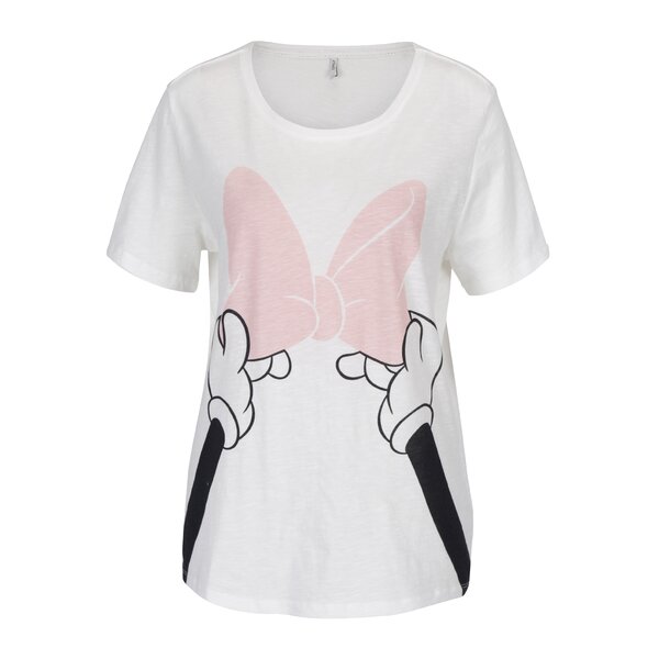 Tricou crem cu imprimeu Minnie Only