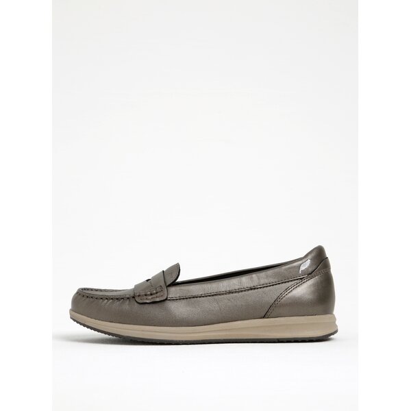 Mocasini bronz din piele pentru femei Geox Avery C