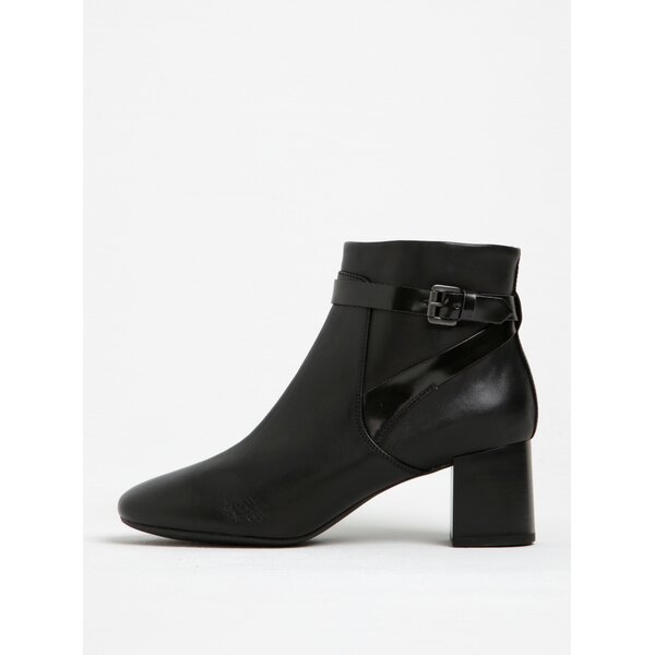 Botine negre din piele cu cataramă Geox Audalies