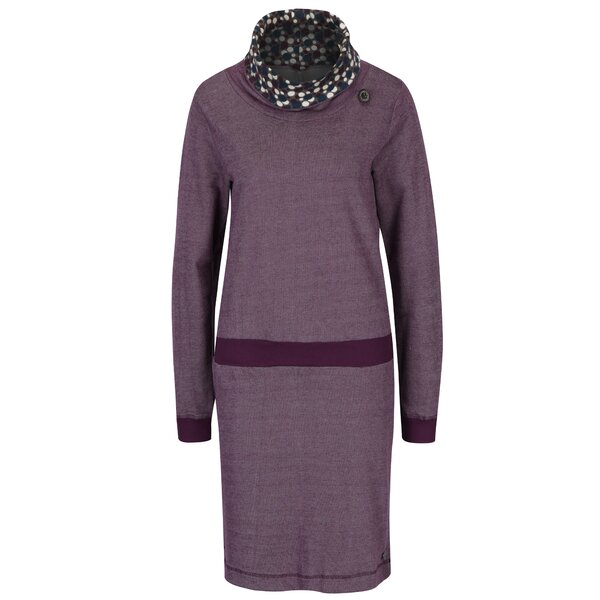Rochie indigo cu guler si maneci lungi - Tranquillo Macarena