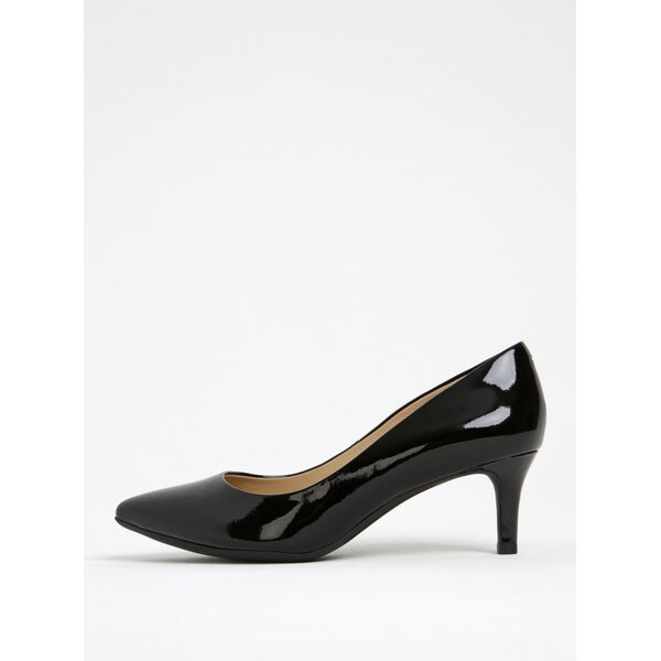 Pantofi negri din piele lăcuită Geox Elina C