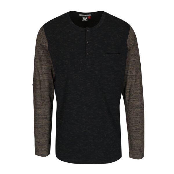Tricou gri închis & maro melanj cu mânecă lungă pentru bărbați Ragwear Tibor