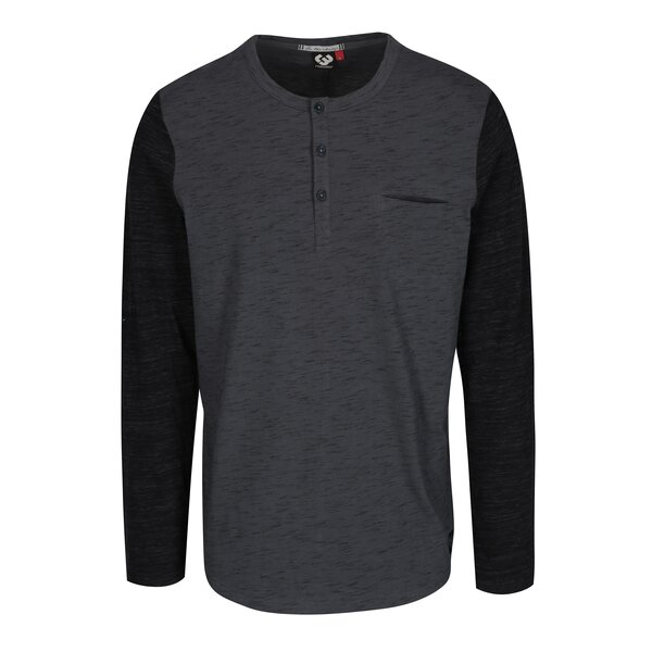 Tricou gri & negru melanj cu mânecă lungă pentru bărbați Ragwear Tibor
