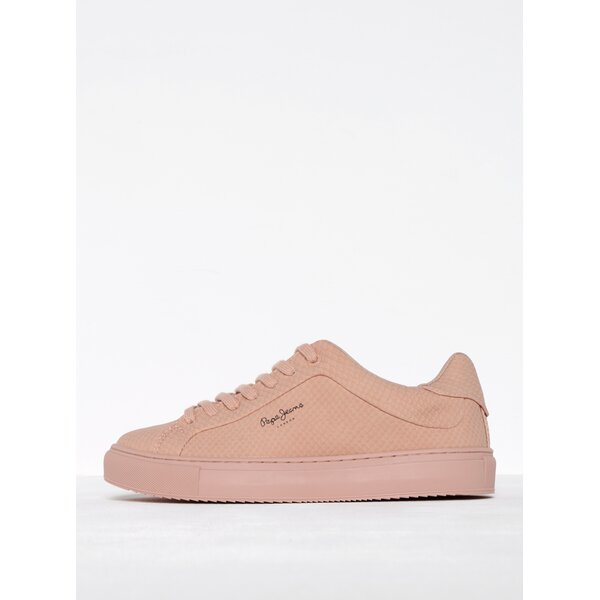 Pantofi sport roz prăfuit cu aspect de piele de reptilă Pepe Jeans Adams Samy