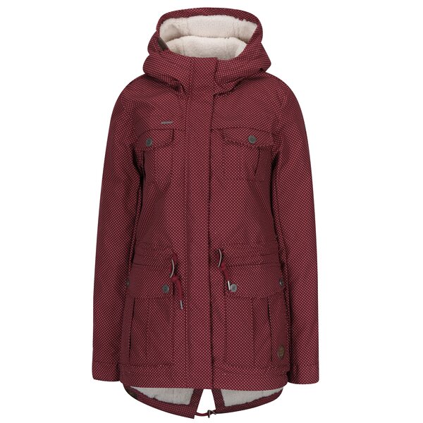 Geacă parka bordo cu buline Ragwear Laika Minidots