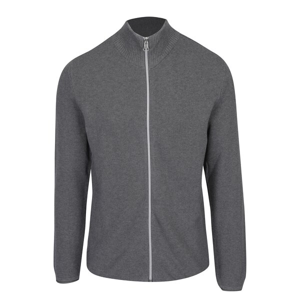 Cardigan gri melanj cu model discret Kronstadt Pep
