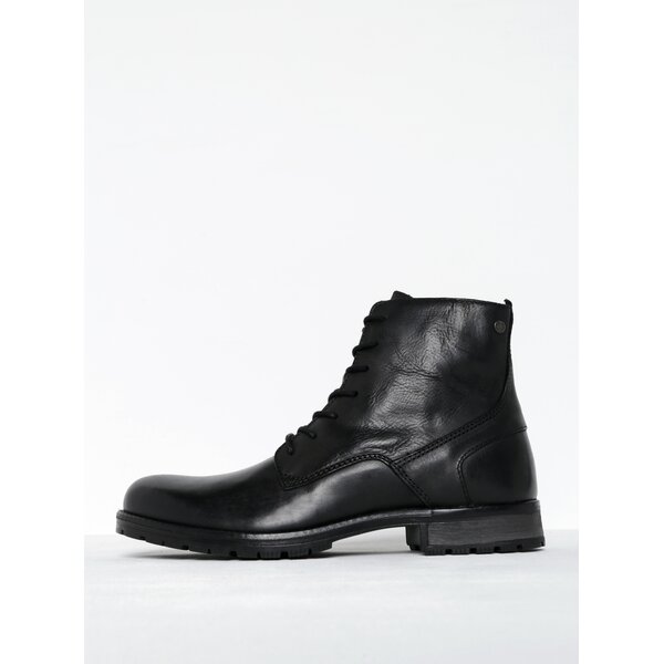 Ghete negre de piele naturală pentru bărbați - Jack & Jones Worca