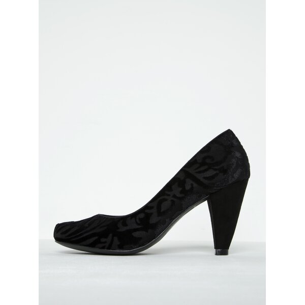 Pantofi negri cu toc conic și imprimeu floral - Ruby Shoo Leah