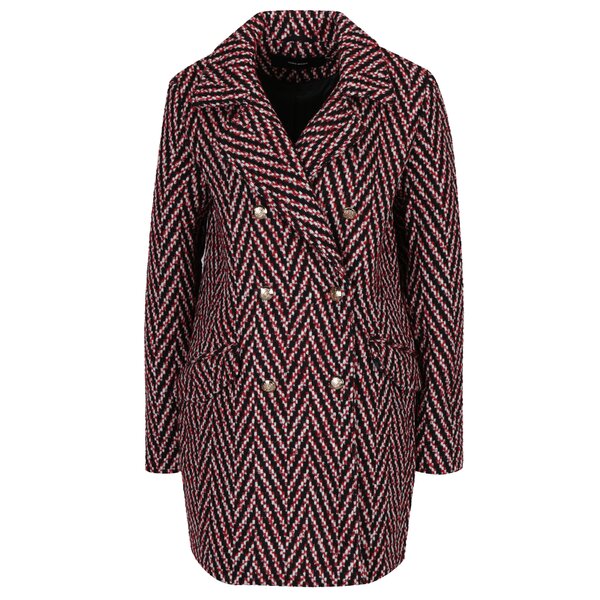 Pardesiu multicolor de iarnă cu model Chevron VERO MODA Paris