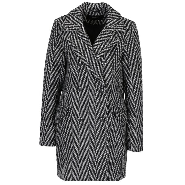 Pardesiu de iarnă gri cu negru cu model brăduț VERO MODA Paris