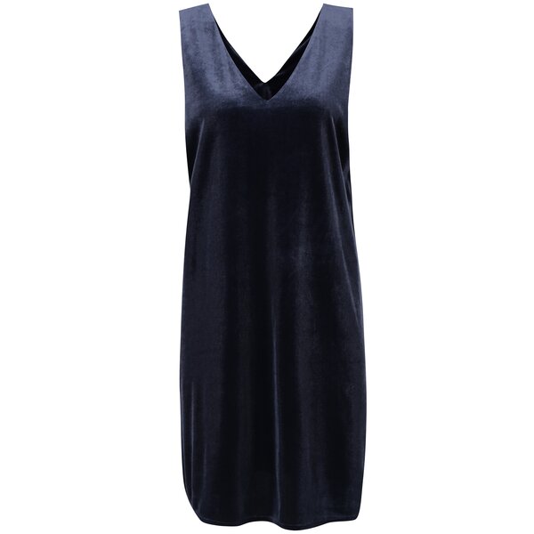 Rochie bleumarin din catifea cu decolteu în V - VERO MODA Agnes